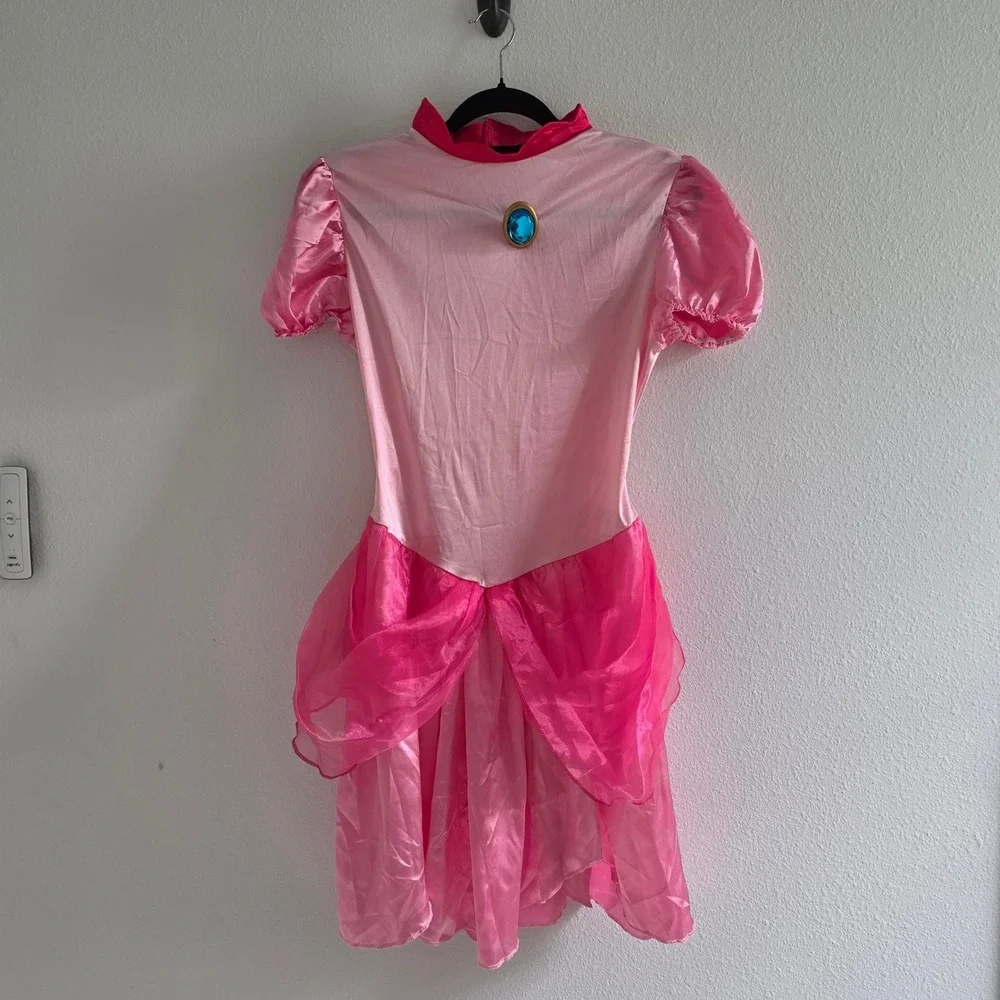 Nintendo Super Mario Princess Peach Costume Dress Pink Girls size Large 12-14